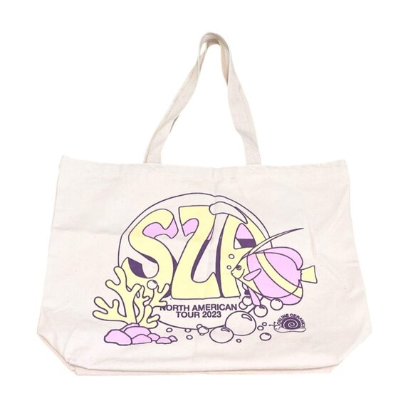 SZA SOS Tour 2023 Tote Bag Online Ceramics Merch Canvas 19.5" x 15" NEW - Picture 1 of 9